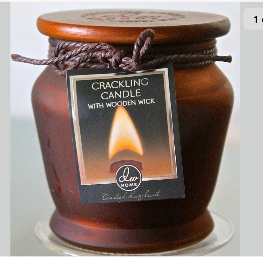 DW HOME CANDLE TOASTED HAZELNUT WOOD WICK SCENTED NEW